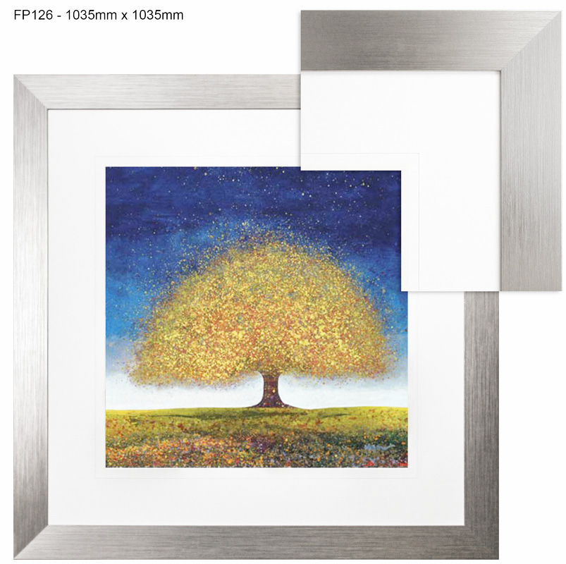 FP126 Wall décor art framed print landscape silver frame
